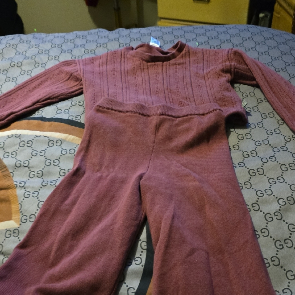 Kids Matching Set in Burgundy